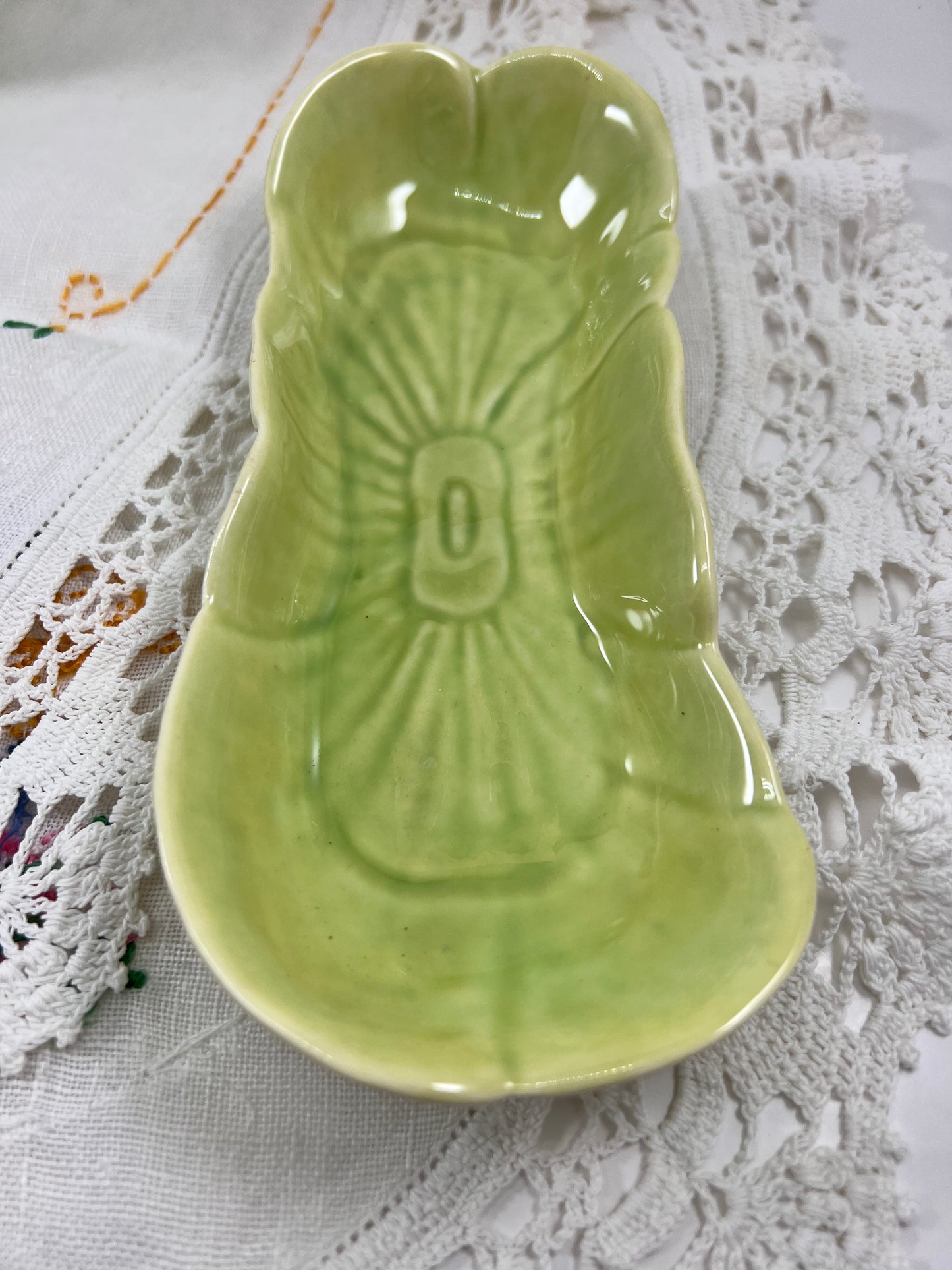 Roselane Pottery Dish, Mid-century Chartreuse Green, California Pottery