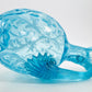 Blue Opalescent Cruet, Brocade/Spanish Lace Pattern, Northwood Glass Company, c. 1899