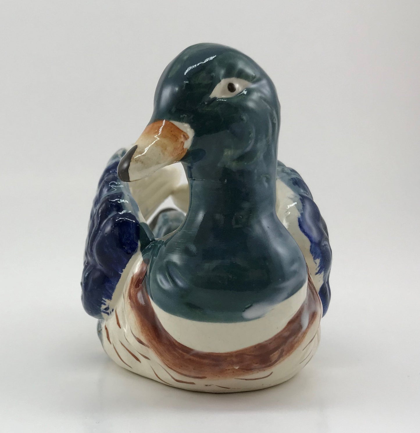 Occupied Japan Hand-painted Ceramic Duck Planter Vase Occupied Japan 1940s