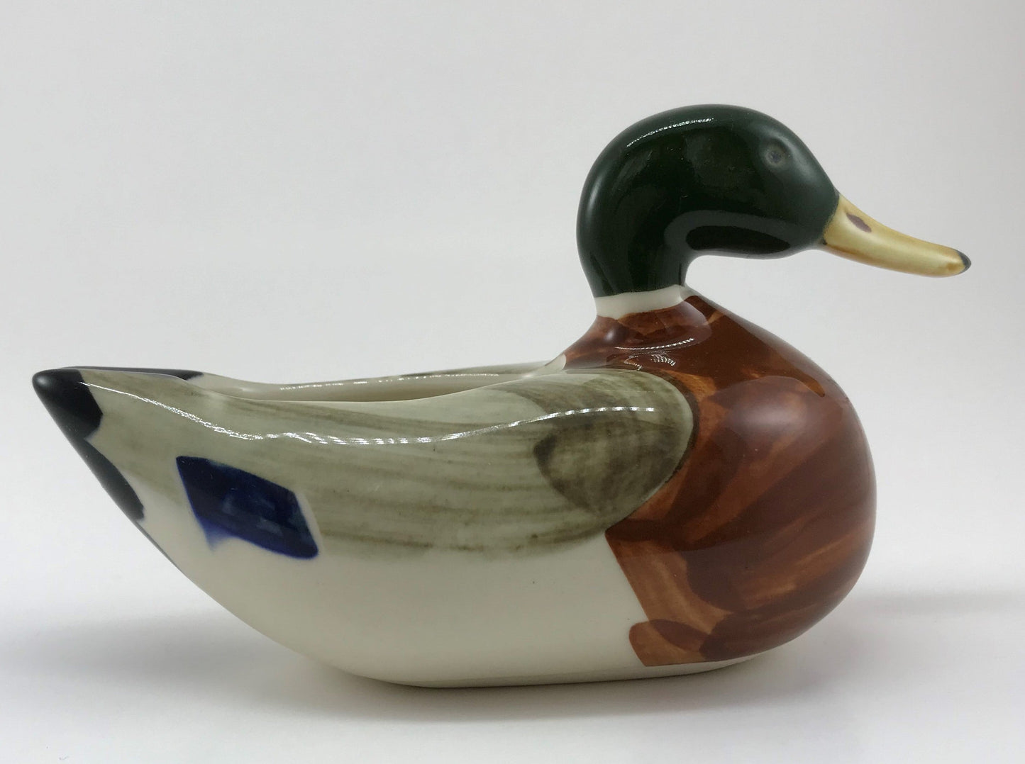 Goss Mallard Duck Planter, Hand-painted Glazed Porcelain, Mid-century