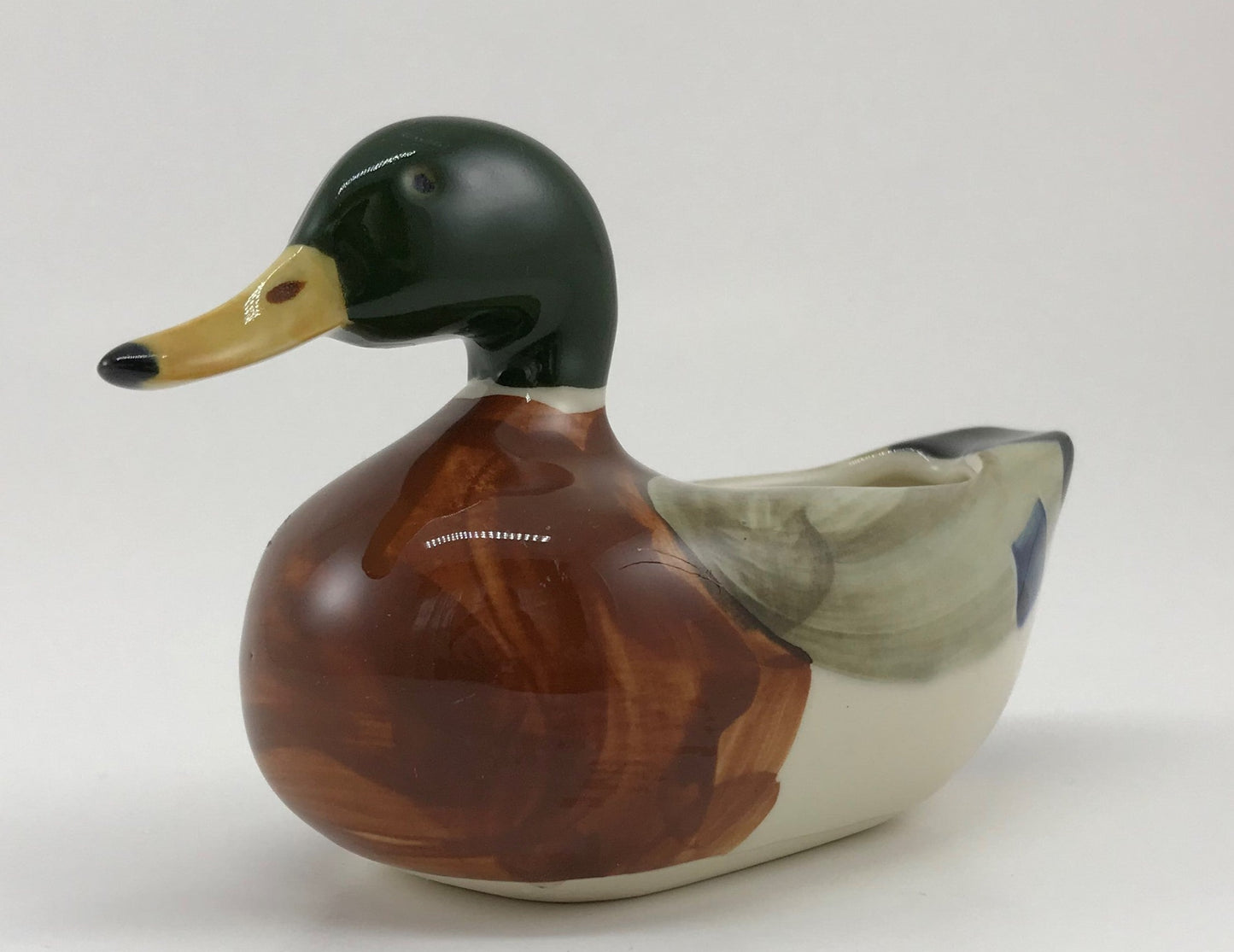 Goss Mallard Duck Planter, Hand-painted Glazed Porcelain, Mid-century