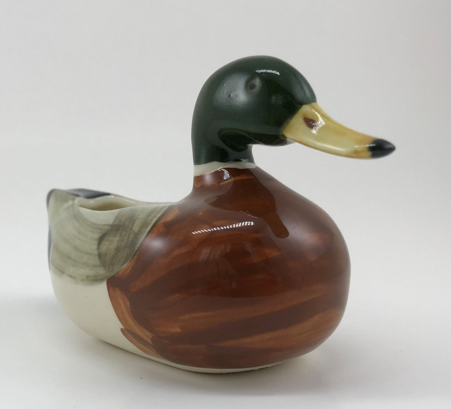 Goss Mallard Duck Planter, Hand-painted Glazed Porcelain, Mid-century