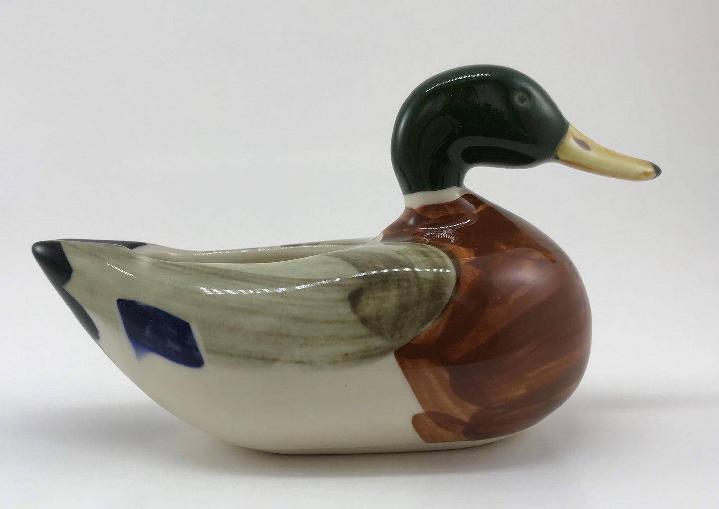 Goss Mallard Duck Planter, Hand-painted Glazed Porcelain, Mid-century