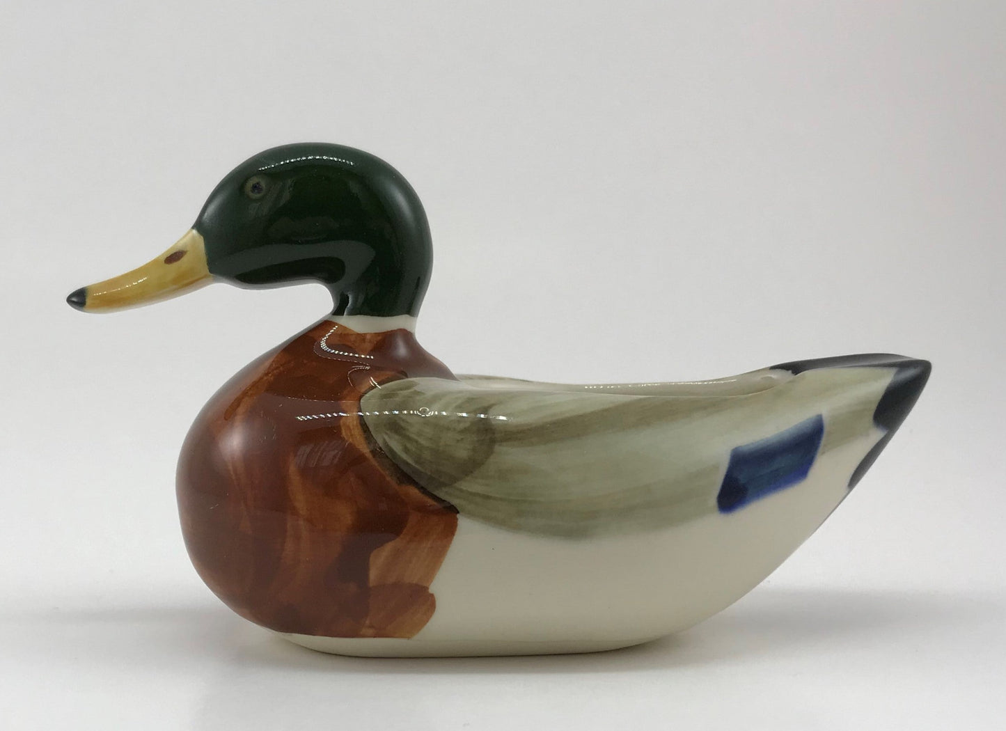 Goss Mallard Duck Planter, Hand-painted Glazed Porcelain, Mid-century