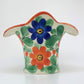 Czechoslovakian Fluted Vase with Hand-painted Flowers, 1920s
