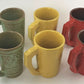 Frankoma Pottery Mug Set of Six, Mayan-Aztec Pattern