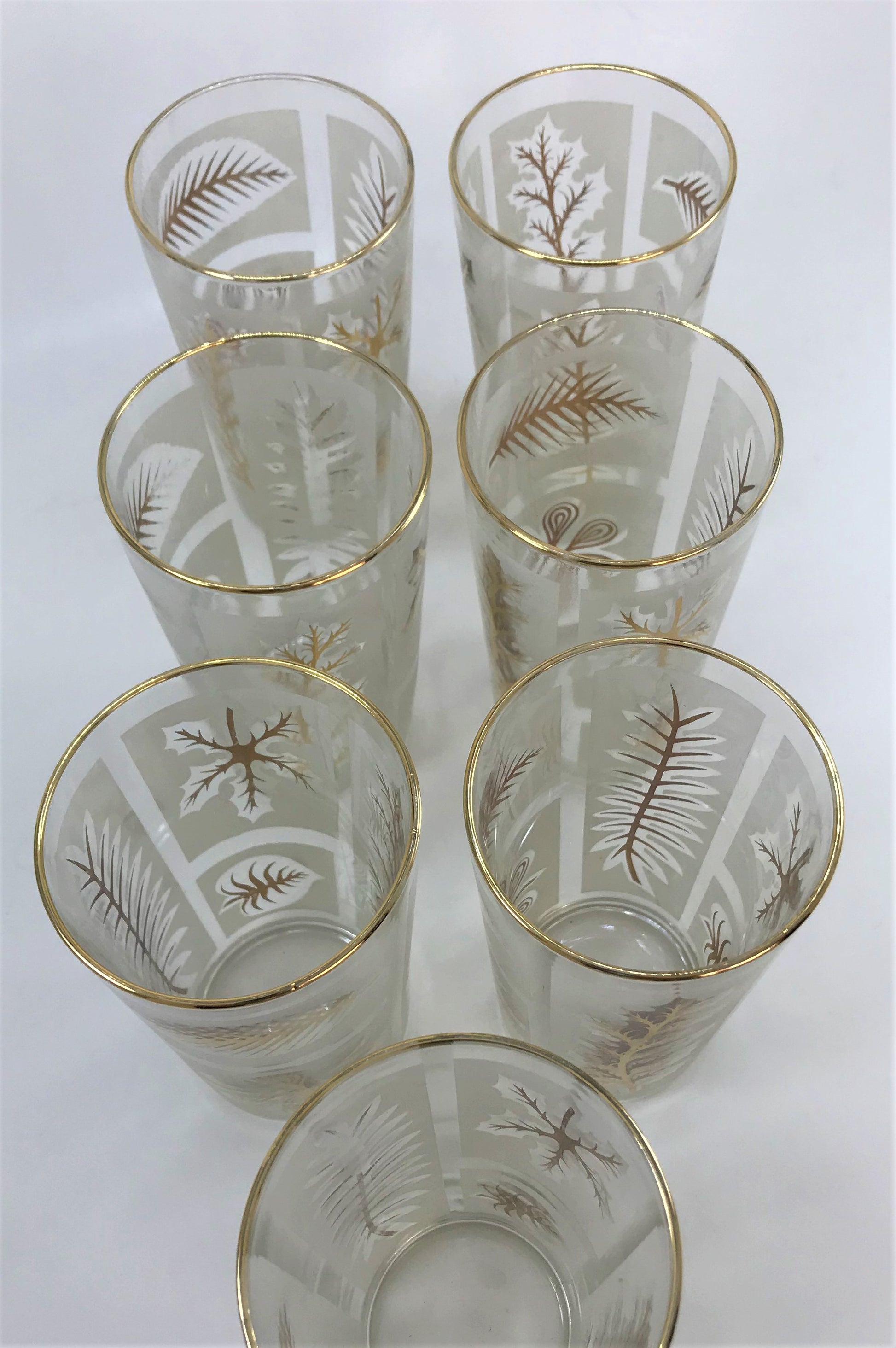 Vintage Drinking Glasses Wheat Pattern by Libbey 1970's set of 6