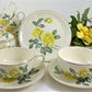 Paden City Pottery Shenandoah Ware "Golden Scepter" Yellow Rose Salad Plates, Set of Eight