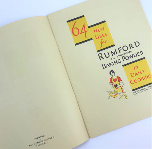 Rumford Baking Powder Recipe Cookbooklet, 1931