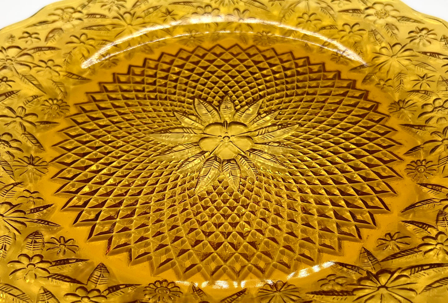 Depression Glass Sandwich Plate "Pineapple and Floral" Pattern, Indiana Glass Company