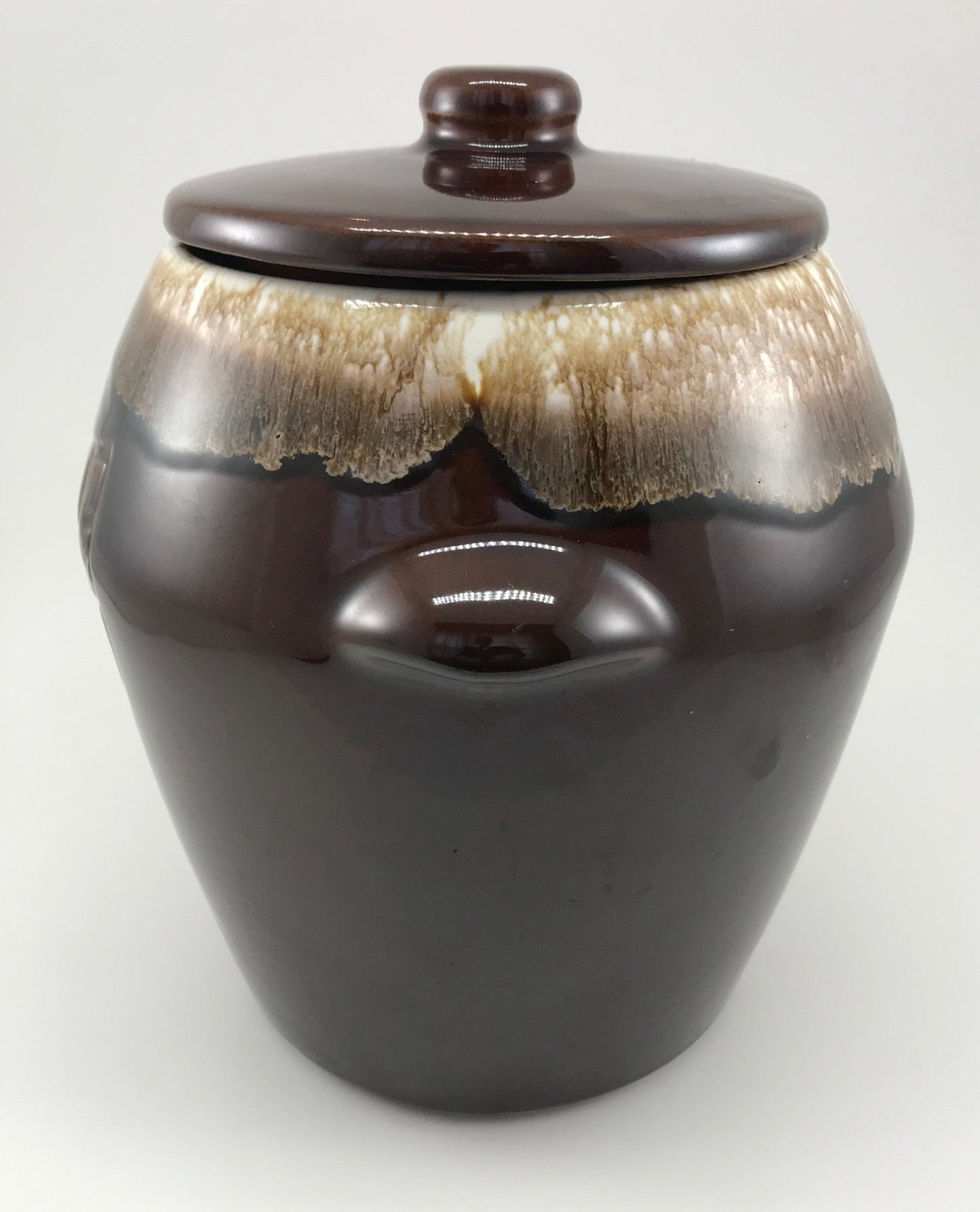 McCoy Brown Drip Glaze Cookie Jar, c. 1968