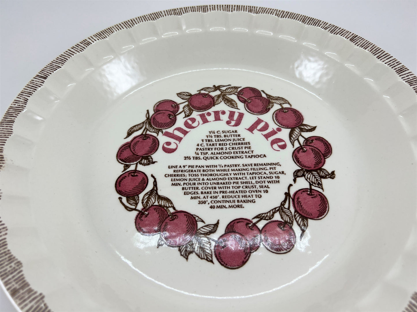 Cherry Pie Recipe Plate, Royal China by Jeanette