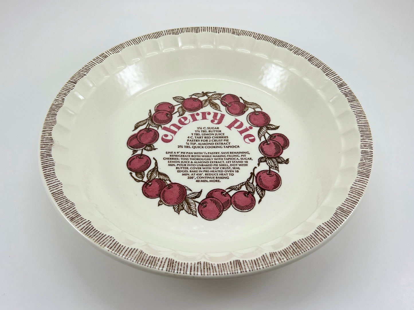 Cherry Pie Recipe Plate, Royal China by Jeanette