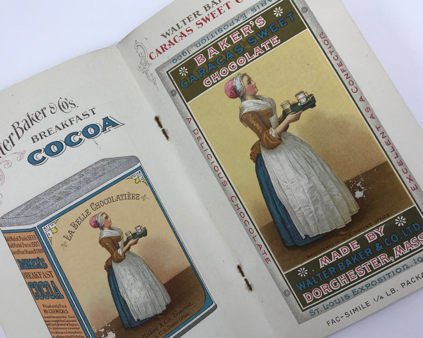 Chocolate and Cocoa Recipes Cookbooklet, Walter Baker & Co. 1912