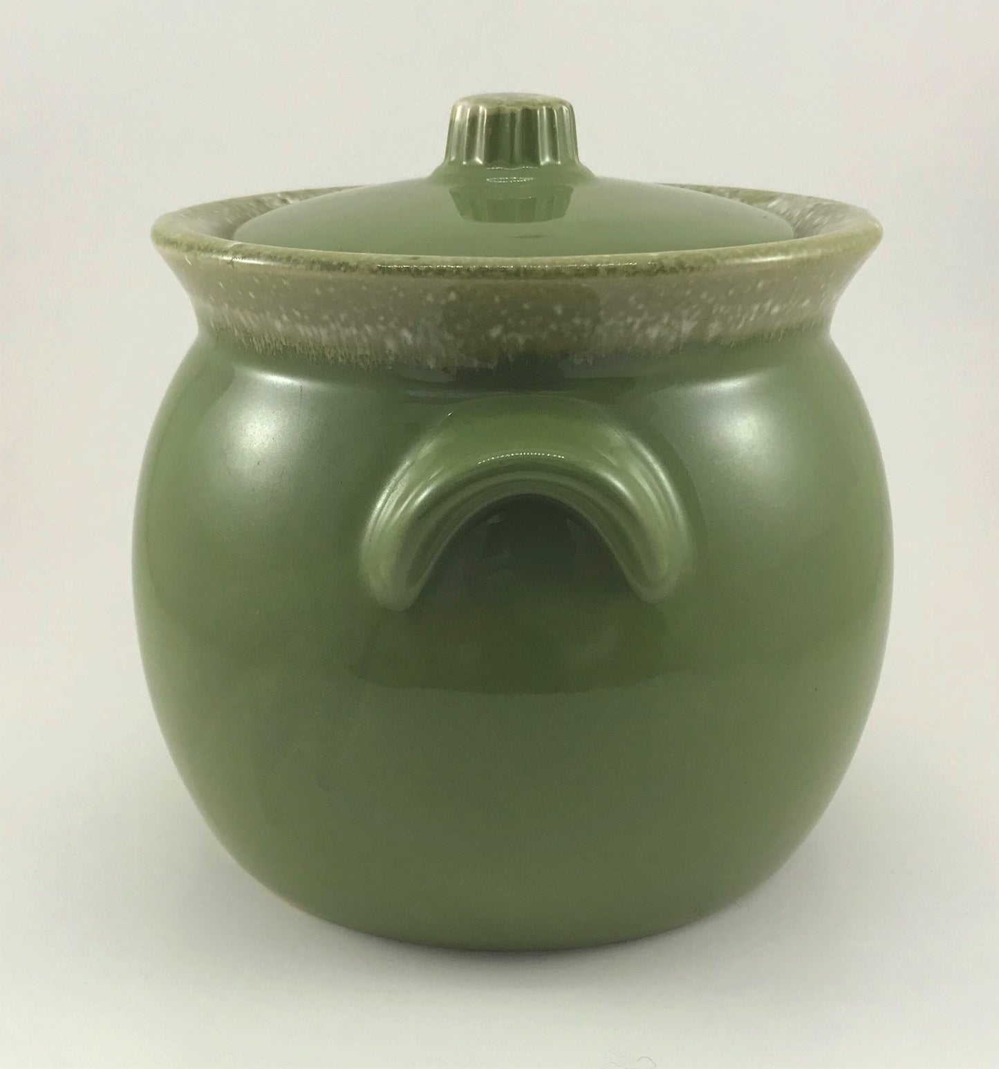 Hull Pottery Cookie Jar, Green Glaze with Lid, 1950s Oven-proof