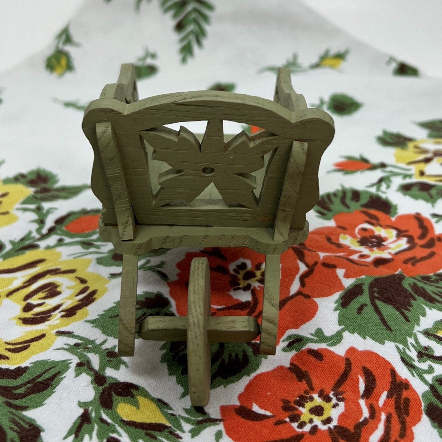 Miniature Garden Wheelbarrow, Painted Wood with Die-cut Design