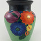 J. Mrazek Czechoslovakian Pottery Vase Floral, Peasant Art, 1920s Green