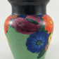 J. Mrazek Czechoslovakian Pottery Vase Floral, Peasant Art, 1920s Green