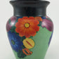 J. Mrazek Czechoslovakian Pottery Vase Floral, Peasant Art, 1920s Green