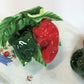 Green and Red Peppers Mid-century Ceramic Kitchen Wall Pocket 1950s
