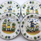 Portuguese Peasant Art Plates with Floral Detailing - Set of Four