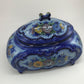 Portuguese Ceramic Soup Tureen with Lid, Hand-painted Alcobaça Pottery