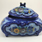 Portuguese Ceramic Soup Tureen with Lid, Hand-painted Alcobaça Pottery