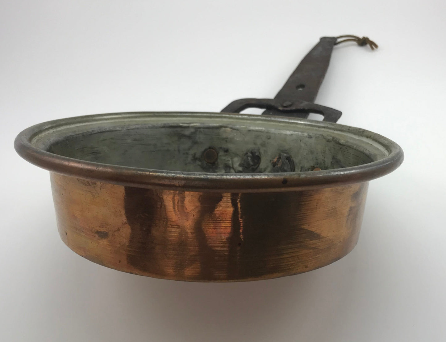 Copper Sauce or Sauté Pan, Antique with Wrought Iron Handle