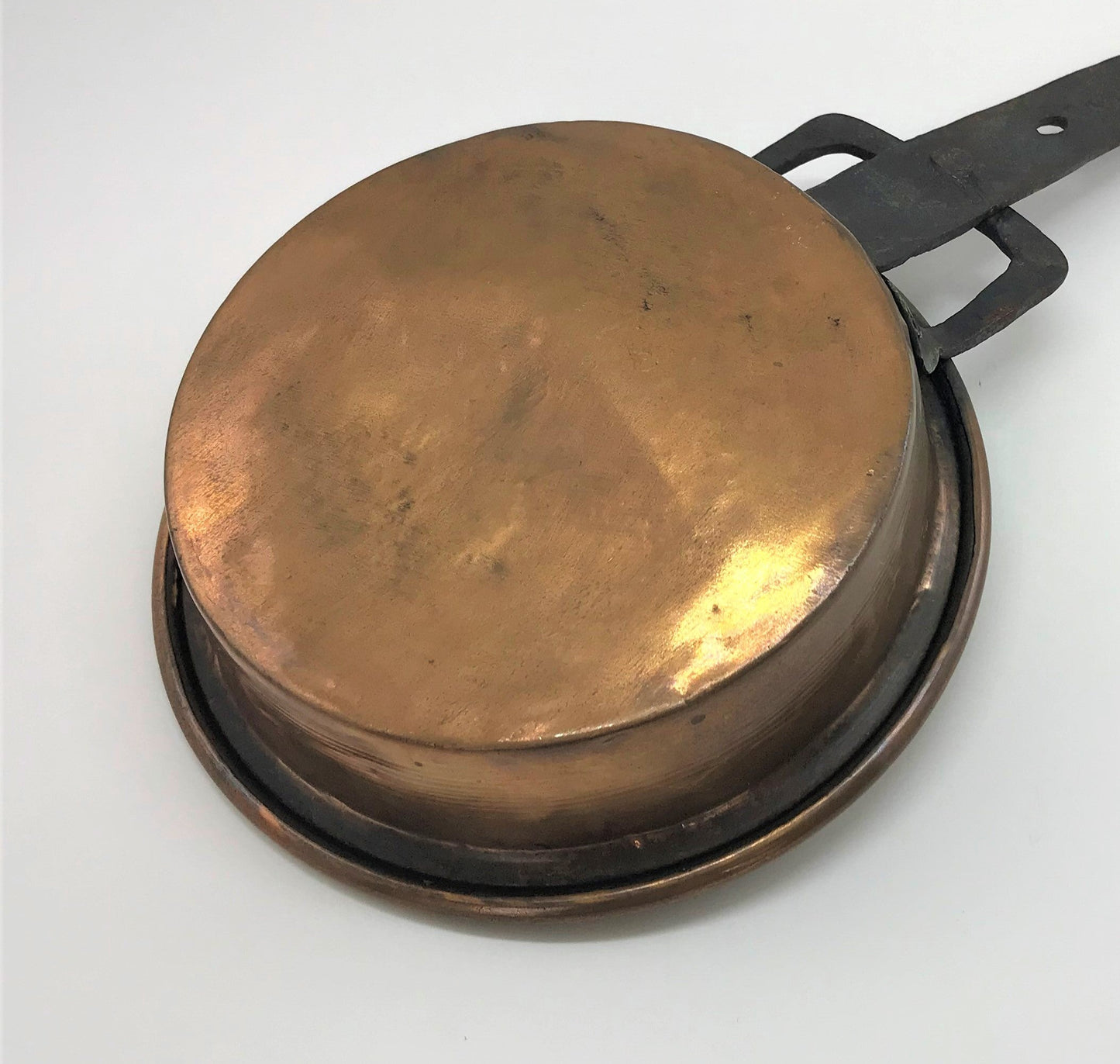 Copper Sauce or Sauté Pan, Antique with Wrought Iron Handle